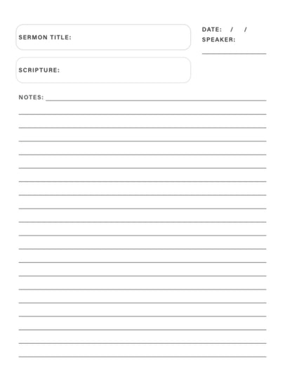 Sermon Notes Journal